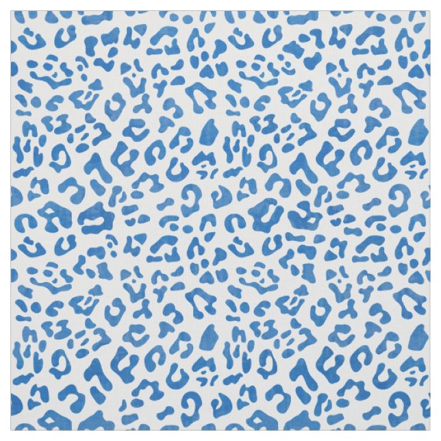 Moderne blaue und weiße Geparden-Muster Stoff (Muster)