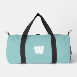 Moderne blaue und weiße Monogrammanfangsbuchstabe Duffle Bag