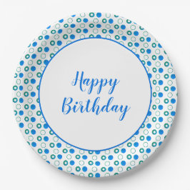 Moderne blaue und weiße Polka-Dot Pappteller