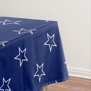 Moderne blaue und weiße Sterne Muster Tischdecke