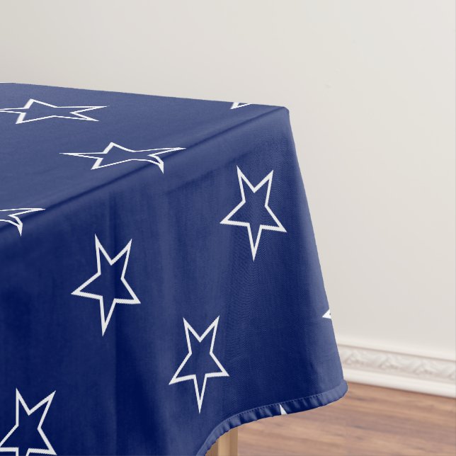 Moderne blaue und weiße Sterne Muster Tischdecke (Beispiel)