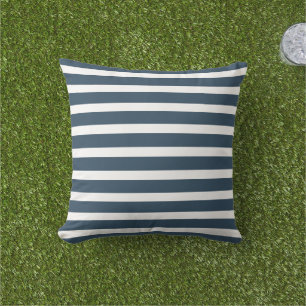 Moderne blaue und weiße Streifen Kissen