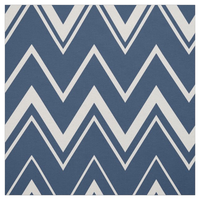Moderne, blaue und weiße Zickzack Muster Stoff (Muster)