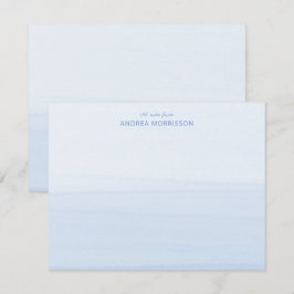 Moderne blaue Wasserfarbe Ombre Note Card Mitteilungskarte