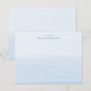Moderne blaue Wasserfarbe Ombre Note Card Mitteilungskarte