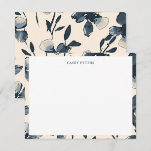 Moderne blaue Wasserfarben-Blumen-Typografie-Grenz Mitteilungskarte
