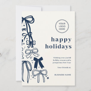 Moderne blaue Weihnachtskarte für Unternehmen Einladung