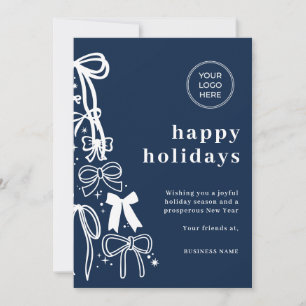 Moderne blaue Weihnachtskarte für Unternehmen Einladung