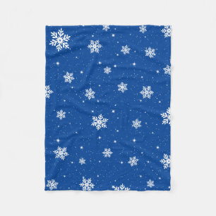Moderne blaue Weihnachtssterne Schneeflocken Muste Fleecedecke