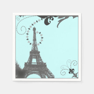 Moderne blaue Wirbel Vintag Paris Eiffel Tower Serviette
