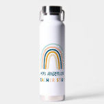 Moderne blaugelbe Lehrerin elegantes Regenbogenges Trinkflasche<br><div class="desc">Modernes,  blau-gelbes Lehrer-elegantes Regenbogengeschenk</div>
