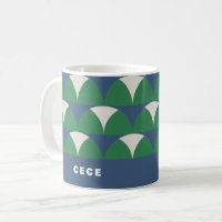 Moderne blaugrüne geometrische Retro-personalisier