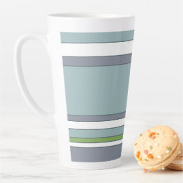 Moderne blaugrüne und graue Streifen Milchtasse
