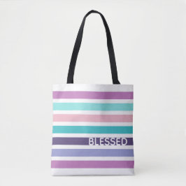 Moderne BLESSED Pastel Christlich gestreift Tasche