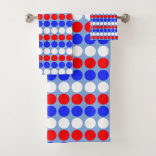 Moderne Bleu Rouge Blanc Points Traits sur Bleu Ci