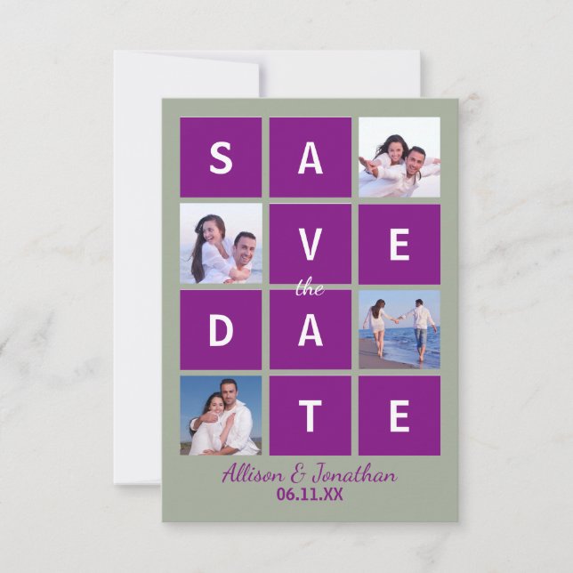 Moderne Blockbriefe und Foto - Save the Date 3X5 (Vorderseite)