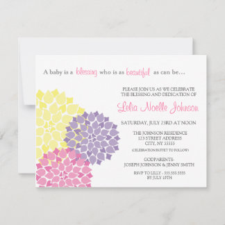 Moderne Bloom Baby Dedication Segen Einladung