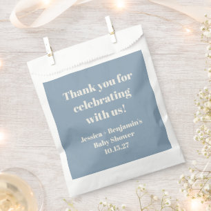 Moderne Blue Baby Dusche kundenspezifisch Danke Geschenktütchen