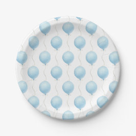Moderne Blue Balloon Baby Dusche Pappteller
