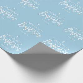 Moderne Blue Boy-Taufe Geschenkpapier