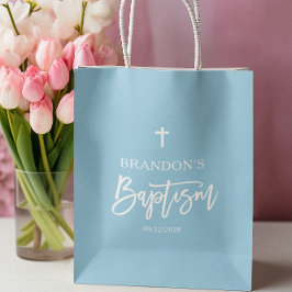 Moderne Blue Boy-Taufe Mittlere Geschenktüte