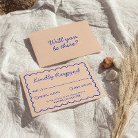 Moderne Blue Bright farbenfrohe Retro Fun Hochzeit
