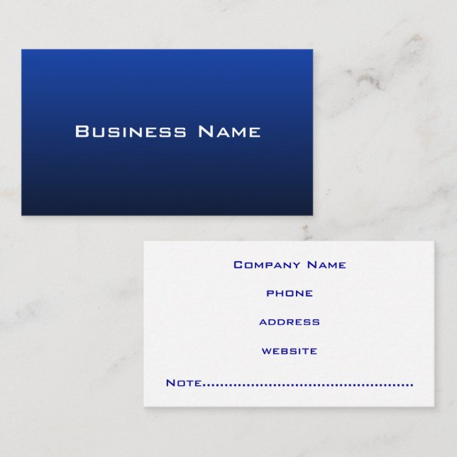 Moderne Blue Business Card Visitenkarte (Vorne/Hinten)