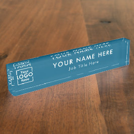 Moderne Blue-Business-Logo-Führungskraft Beruflich Namensplakette