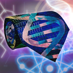 Moderne Blue DNA ID Art Medizin Wissenschaft Krawatte