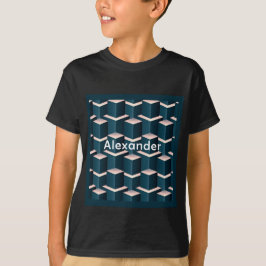 Moderne Blue Gebäude Blocks personalisieren T-Shirt