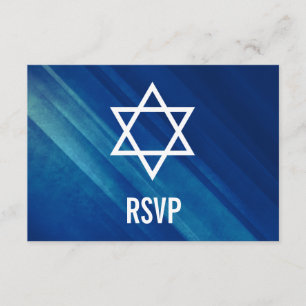 Moderne Blue Grunge Bar Mitzvah RSVP