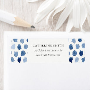 MODERNE BLUE INDIGO WASSERFARBENDOTS ADRESSE ETIKE