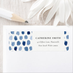 MODERNE BLUE INDIGO WASSERFARBENDOTS ADRESSE ETIKE