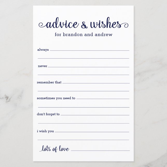 Moderne Blue LGBTQ Hochzeitsberatung und Wünsche (Vorderseite)