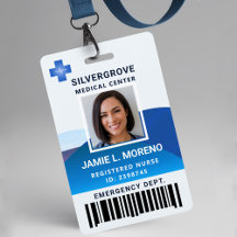 Moderne Blue Logo Klinik Hospital Foto Nurse ID