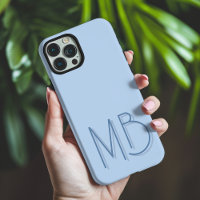 Moderne Blue Monogram Initials zeitgenössisch