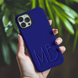 Moderne Blue Monogram Initials zeitgenössisch iPhone 16 Pro Max Hülle