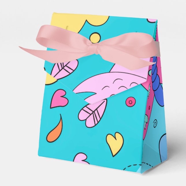 Moderne Blue Nature Fall Elements - Bevorzugung Bo Geschenkschachtel (Vorderseite)