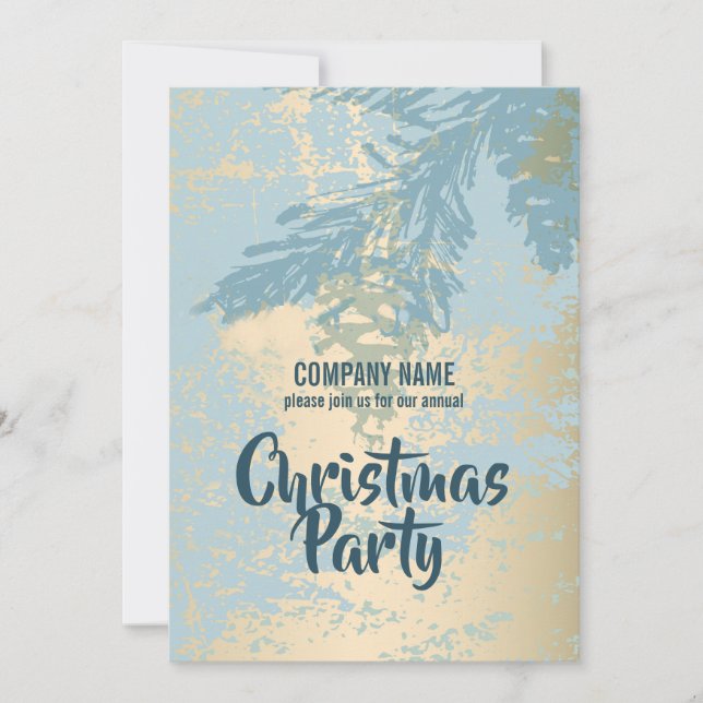Moderne Blue Pine Weihnachts Office-Party Einladun Einladung (Vorderseite)