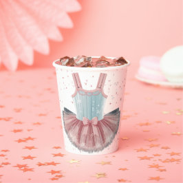 Moderne Blue & Pink Tutu Glitzer Babydusche Pappbecher