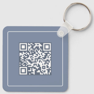Moderne Blue QR Code Business Promotions Schlüsselanhänger