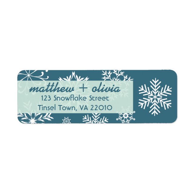 Moderne Blue Snowflakes Adresslisten (Vorne)