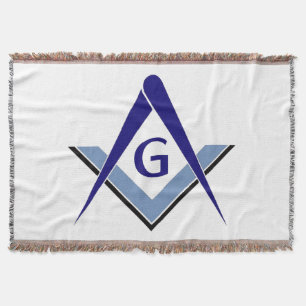 Moderne Blue Square und Compass Wurfdecke Decke