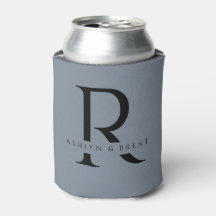 Moderne Blue Wedding Can Cooler/Coozie