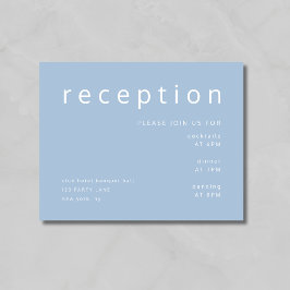 Moderne Blue Wedding Rezeption Begleitkarte