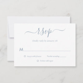 Moderne Blue Wedding RSVP Cards Karte