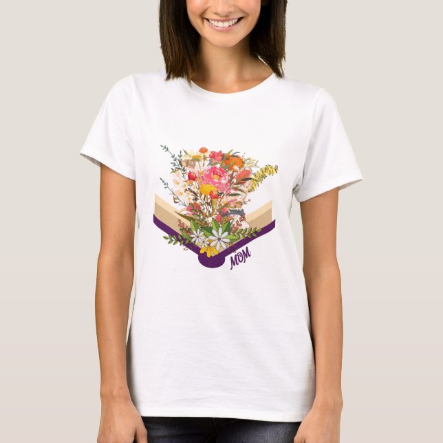 Moderne Blume der Junge Mutter aus dem Book Monogr T-Shirt (Vorderseite)