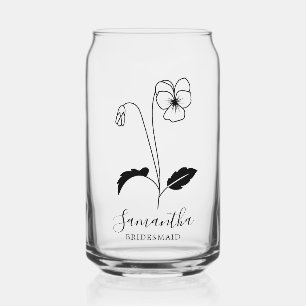 Moderne Blume Februar Bridesmaid Geschenke Dosenglas
