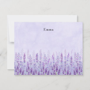 Moderne Blume für Lila und weiße Wasserfarben Mitteilungskarte