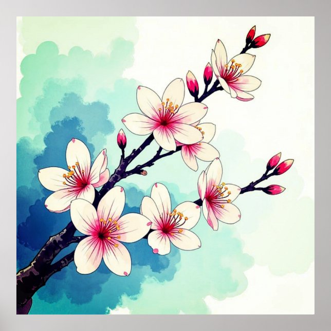 Moderne Blume für Poster-Art Poster (Vorne)